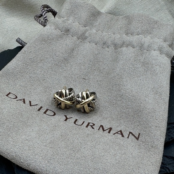 David Yurman Crossover Stud Earrings
Sterling Silver with 18K Yellow Gold, 11mm - Picture 2 of 4